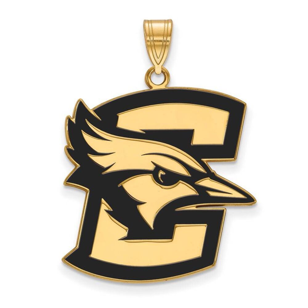 14k Gold Plated Silver Creighton U XL Enamel Pendant